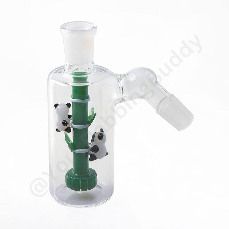 Glass Panda Ash Catcher - Available in 14mm & 18mm, 45/90 Degrees Angle