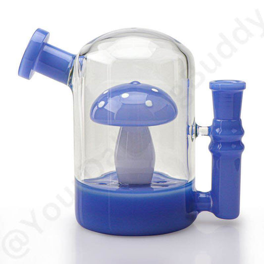 6.3" Mushroom Water Bong (14mm Female Joint, Blue Glass, 400g)