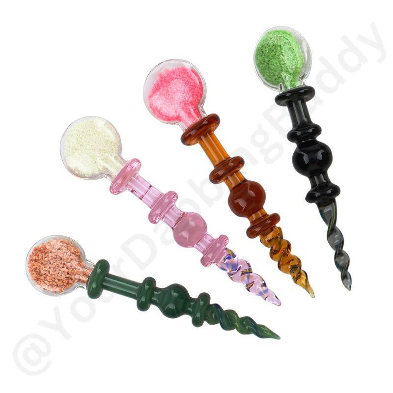 Glass Dabtool with Glow Sand - Available in 5 Vibrant Colors
