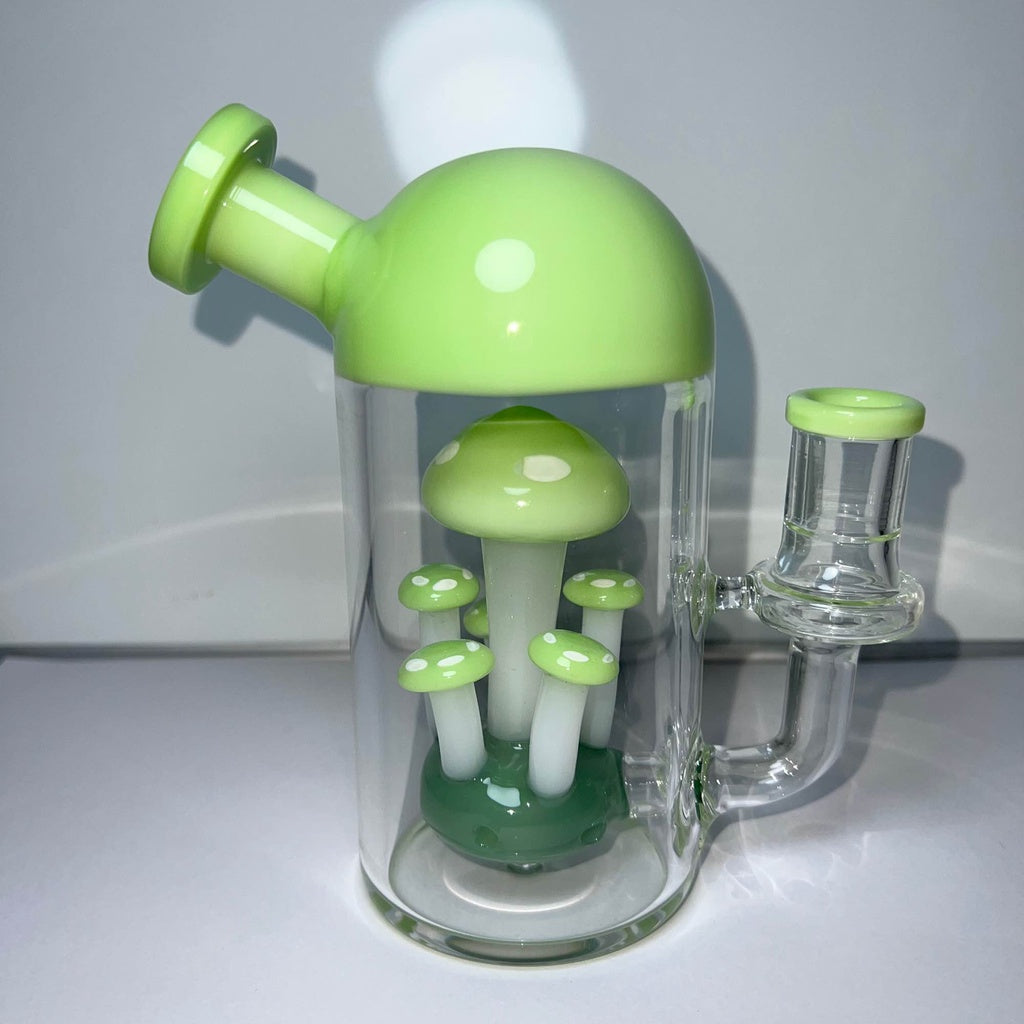 6.3" Mushroom Water Bong (14mm Female Joint, Green Glass, 400g)
