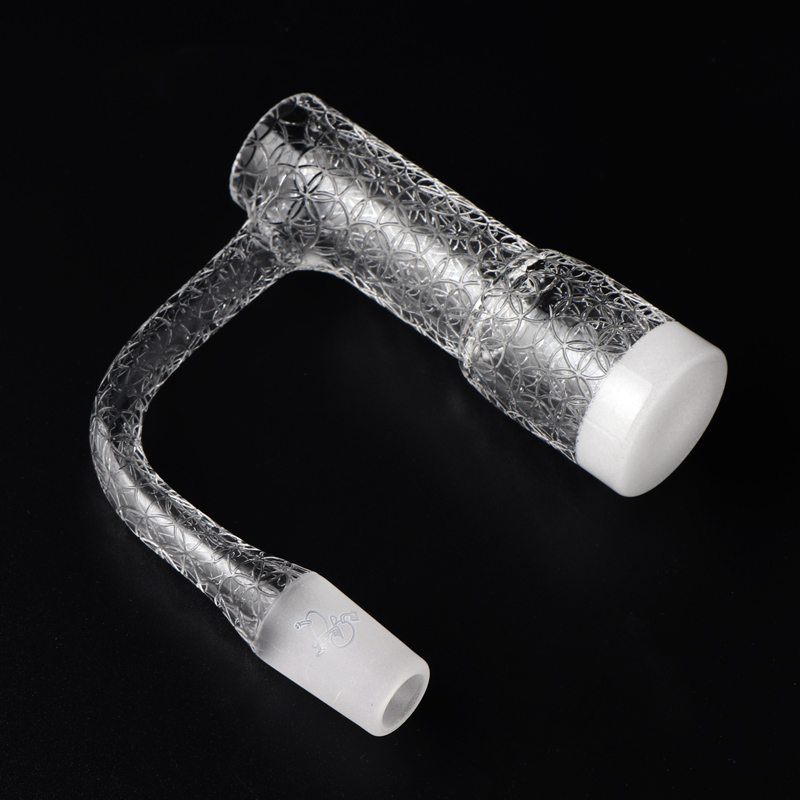 Etched Quartz Long Bucket Spinner Banger 14mm 90° â Dual Airflow Side Slits, White Base - Image 4