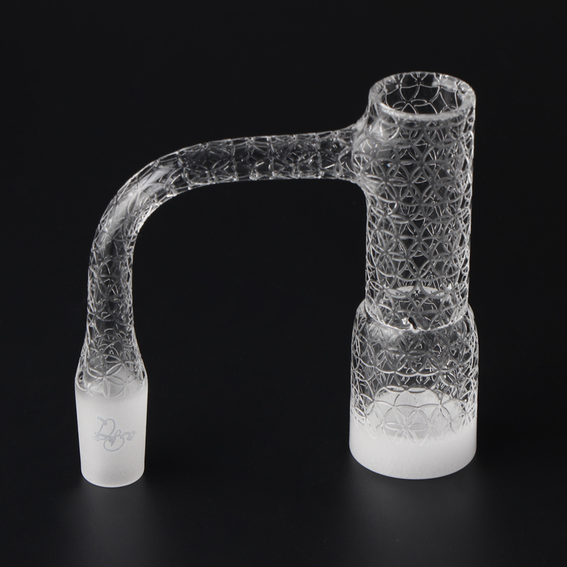 Etched Quartz Long Bucket Spinner Banger 14mm 90° â Dual Airflow Side Slits, White Base - Image 3