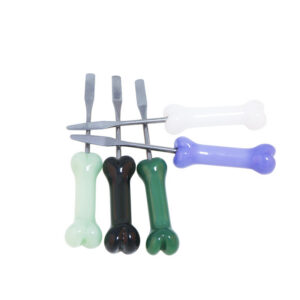 Glass Bone Dabber with Metal Tip – Precision Dabbing Tool