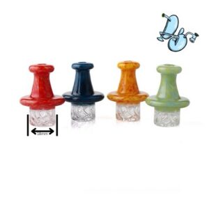 Spinner Carb Cap for Bucket Bangers – 18mm Airflow Control Cap, Multi-Color Glass